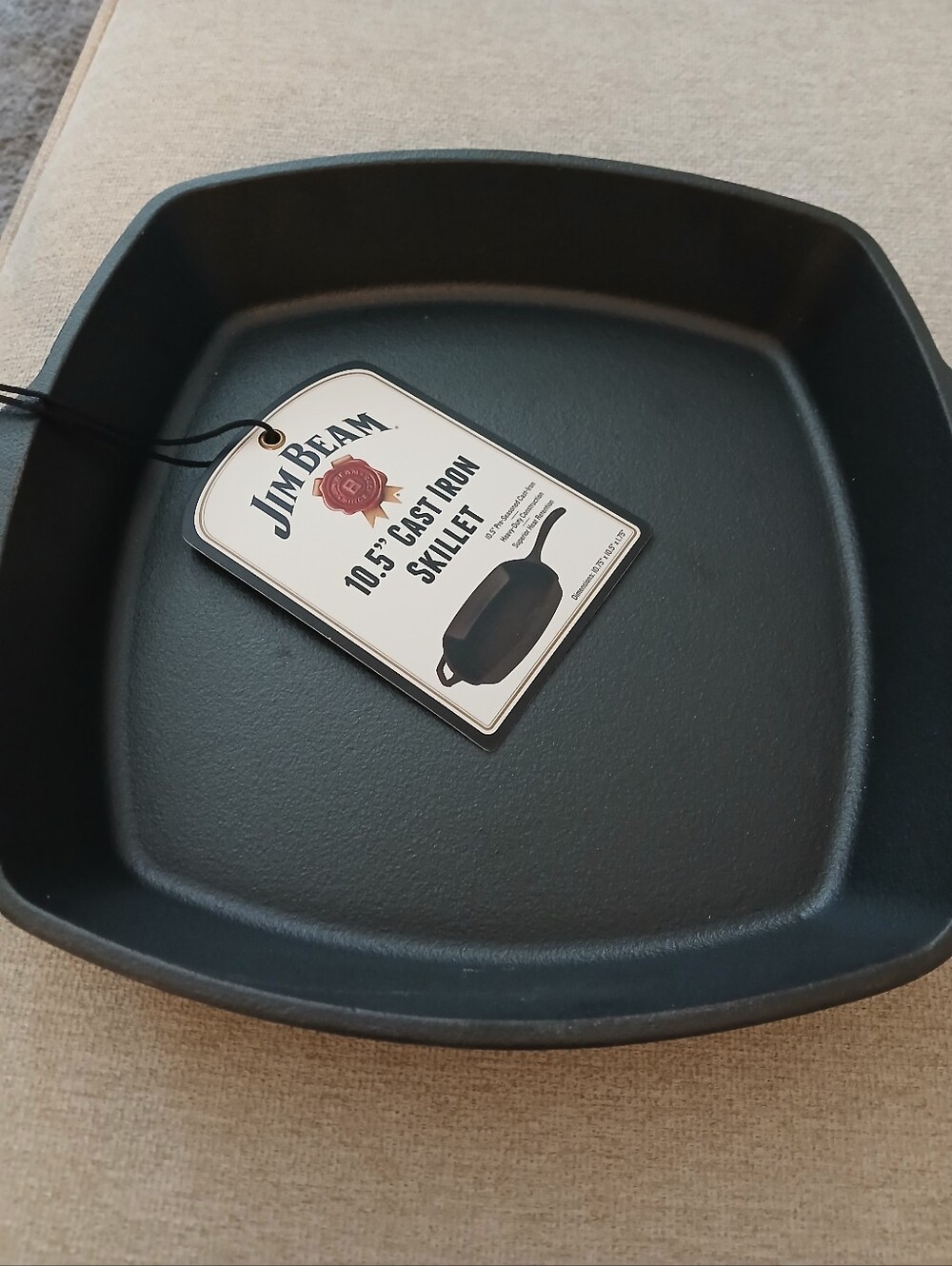 Jim Beam Square Cast Iron Skillet - Black